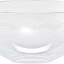 Premium Clear Heavy Weight Plastic Wave Serving Bowl - 100oz (1 Pc.) - Elegant, Durable & Reusable - Perfect for Party, Buffet, Catering & Home Use