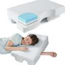 Side Sleeper Pillow with Arm Hole - Adjustable Shoulder Pillow for Side Sleepers, Memory Foam Pillow Provides Support & Reduces arm Pressure, Cooling Arm Pillows, Rotator Cuff Pain Relief (White)