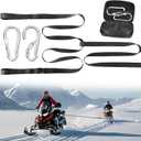 2 x Heavy-Duty 19ft Tow Strap for Snowmobile, Tow Strap with Hook Quick Hook Up for Sled, Skidoo, ATV - Emergency Gift with Storage Bag