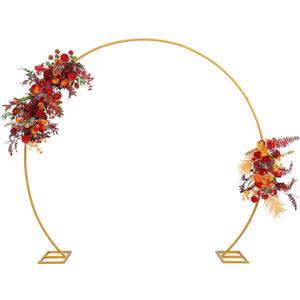 8ft Balloon Arch Stand,Round Backdrop Stand,Golden Circle Wedding Arch Frame for Wedding,Valentine's Day,Birthday,Party,Friends Gathering,Christmas,Garden Decoration 