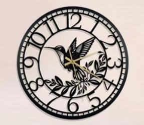 Big Wall Clock Living Room Decor Quiet No Ticking Kitchen Decoration Modern Wooden Black Clock Wall Decor Black standard 15.7in