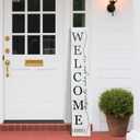 Welcome Porch Wooden Sign Decor,Rustic Porch Standing Decorative Signs,Vertical Plaques for Front Door,Farmhouse Outdoor Indoor Welcome Decoration-47.2"HWhite