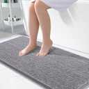 OLANLY Bathroom Rugs 50x30, Extra Soft Absorbent Chenille Bath Rugs, Rubber Backing Quick Dry, Machine Washable Bath Mats for Bathroom Floor, Tub and Shower, Home Decor Accessories, Grey