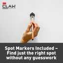 3M CLAW(TM) 65 lb. Drywall Picture Hanger With Spot Markers, Heavyweight Hanging Solution for Room Decor and Office Decor, Including Mirrors or Large Art 3 Pack