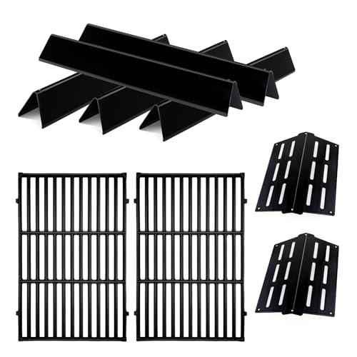 Dictirdy Genesis E310 Grill Parts Cast Iron E330 Grill Grates for Weber Genesis S330 EP310 with 7620 Porcelain Flavorizer Bars 7622 Heat Deflector Grill Replacement Parts for Weber 300 Series