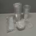 Lamosi 50 Pack 24 oz Clear Plastic Cups with Lids and Straws, Disposable Plastic Coffee Cups with Lids for Iced Coffee, Cold Beverages, Smoothies and To-Go Drinks