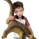 Big Brachiosaurus 32 inch, Dinosaur Toys for Kids 3-5, Large Dinosaur Toys for Kids Toddler Dinosaur Party Favors, Birthday Gifts for Boys Girls (Brown)