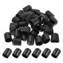 PATIKIL 15MM Vinyl Rubber End Caps, 20 Pack Flexible Bolt Screw Covers Caps Round Thread Protector Caps for Metal Tubing Rod Bolts, Black