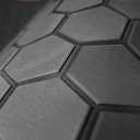 102.3"X43.31" /37.7" New Hexagon EVA Self-Adhesive Boat Flooring and Decorative Fish for Yacht Pool Boat Flooring Sheet Thick Non-Skid mat (Dark Gray and Black, 98.4"X37.7")