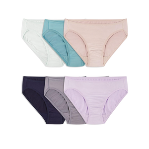 Fruit of the Loom Women's Breathable Underwear, Moisture Wicking Keeps You Cool & Comfortable, Size 6