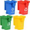 Mini Size Trash Can Toy,Garbage Truck's Trash Cans, Mini Curbside Vehicle Garbage Bin Trashcan Great for Kids Toddlers (2 Inches)