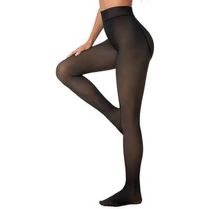 BOSSUN Womens Fleece-Lined Fake Translucent Tights High Waisted Tummy Control Soft Thick Warm Thermal Winter Tights for Women Small