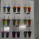 Kids Cups with Straws and Lids- 9 Packs 16 oz- Color Changing Cup - Thick Reusable Insulated Plastic Cup with Lids and Straws for Coffee Cups, Smoothie Cup