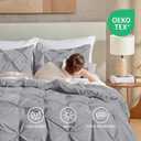 Andency Silver Gray Queen Comforter Set (90x90Inch), 3 Pieces Western Modern Pinch Pleat Bedding Comforters &Sets, All Season Soft Lightweight Down Alternative Bed Set for Boys Men Adults