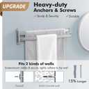 KES 19.5-Inch Bathroom Towel Rack, Swivel Towel Rack 2-Arm, Swing Out Double Towel Bar Wall Mounted, SUS304 Stainless Steel Brushed Finish, A2104S2L50-2