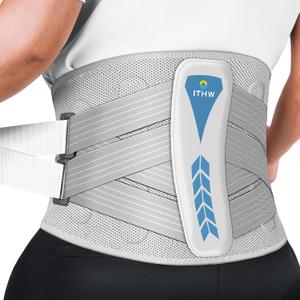 Back Brace for Lower Back Pain, Back Support Brace for Women and Men with Adjustable Strap, Lower Back Brace for Sciatica, Herniated Disc, Scoliosis (Small) (Gray)