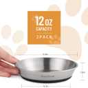 Cat Bowls, 2 Pcs Stainless Steel Cat Bowls for Food and Water, Whisker Fatigue Shallow Non-Slip Dishes Plates for Small Dog Puppies Cats