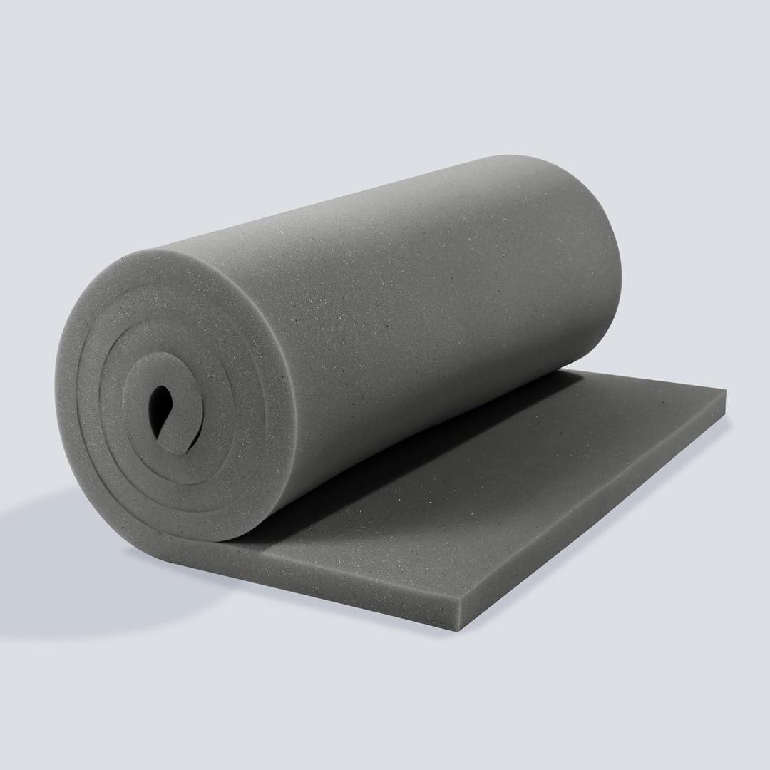 HOMBYS Upholstery Foam Memory, 1/2" Height 72" L x 24" W High Density Foam Padding Couch Cushion Support,Cut to Size Foam Furniture Replacement Pad for Sofa, Mattress Sag Support, (0.5" H, Gray)