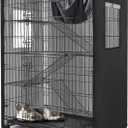Catio Cover, 37" L x 23.5" W x 50" H Waterproof Cover for Outdoor Cat Enclosure, 420D Cat Cage Cover for Homey Pet Cats Cages, Black (Catio Not Included)
