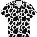 Dellukee Hawaiian Shirts for Men Short Sleeve Summer Tropical Beach Holiday Casual Button Down Shirts (Medium, Cow)