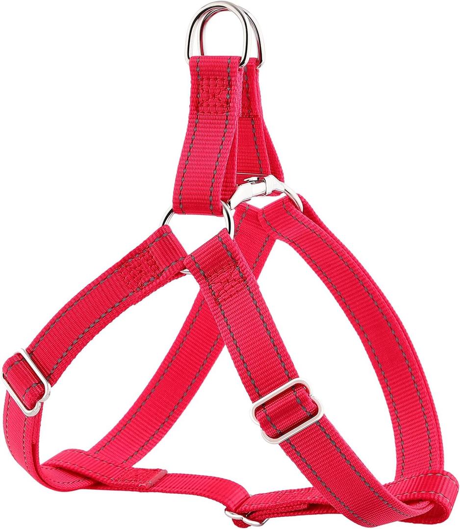 Plutus Pet Step in Dog Harness, Reflective, Adjustable, and Secure with Metal Buckles, Quick Fit Dog Harness for Puppy, Small, Medium and Large Dogs, Red, M Plutus Pet Step in Dog Harness, Reflective, Adjustable, and Secure with Metal Buckles, Quick Fit Dog Harness for Puppy, Small, Medium and Large Dogs, Red, M