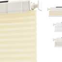 SUNOFF Cordless No Drill Light Filter Cellular Shades, 23" W x 48" H, Beige