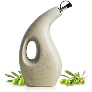 Miamolo Olive Oil Dispenser Bottle for Kitchen with Spout, Ceramic Cooking Oil Dispenser for Vinegar Coffee Syrups & Other Liquids, 23oz