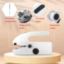 Handheld Sewing Machine Cordless Portable Mini Handheld Sewer, Pocket Sewing Machine for Quick Repairs, Handy Stitch, Travel Stitch Sew Quick, Home & DIY Fabric (Black-White)