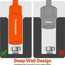 THINKWORK 1/2 Inch Drive Lug Nut Extractor Set, Large Sizes, 10pcs Wheel Lock Removal Kit, Deep Lug Nut Removal Tool for Damaged, Stripped, Rusted, Broken, Rounded Bolts, Nuts