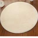 Plush Round Rug Soft Indoor Yoga Mat for Children Bedroom Home Decor Nursery Beige 3 Feet