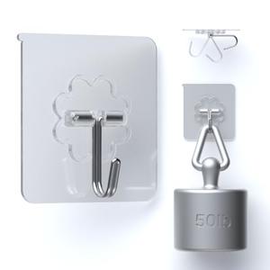 DDMY 15 Packs Hooks for Hanging 50lb Wall Hooks Transparent Reusable Waterproof Adhesive Hook for Kitchen Curtain, Towel Hook for Bathrooms, Heavy Duty Self Coat Hook for Walls No Damage DDMY 15 Packs Hooks for Hanging 50lb Wall Hooks Transparent Reusable Waterproof Adhesive Hook for Kitchen Curtain, Towel Hook for Bathrooms, Heavy Duty Self Coat Hook for Walls No Damage