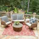 2 x OTOSTAR Set of 4 Waterproof Throw Pillow Covers 18x18 Inch Farmhouse Geometric Square Pillow Cases for Couch Patio Furniture Balcony Garden Outdoor DecorationGeometry70-Grey