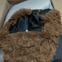 Bedfolks Waterproof Crate Pad, Plush Faux Fur Kennel Bed for Extra Large Dogs, Removable Cover, Fluffy Washable 41"x27", Solid Brown