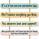 Inspirational Wall Decor Signs for Office Home, Positive Affirmations Gifts Little Reminders Plaques for Friends Coworkers, Mental Health Psychology Wooden Hanging Wall Art Decor