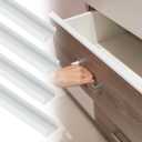 uxcell 4pcs Aluminum Alloy Cabinet Edge Protectors, 18" Slip On Drawer Protector Edge Guard for 13/16" Thick Kitchen Cabinets Frame, Porcelain White