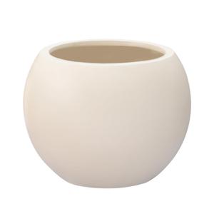 DEPLA LANE Marlo Fiberstone Round Planter, Matte Finishes (S, Cream White)