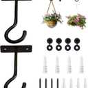 2Pack 4Inch Ceiling Hooks for Hanging Plant, Hanger for Indoor and Outdoor Plant Pots Holder, Wall Hook for Planters, Flower Basket, Wind Chimes, Lanterns, Lights, Bird Feeders, Home Decor-Black