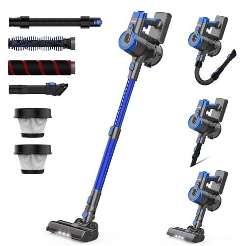 DEVOAC V90 Cordless Vacuum Cleaner, Up to 45mins Runtime, 40KPa Powerful Suction, 60dB Ultra Quiet, 6 in 1 Cordless Stick Vacuum Cleaner for Hard Floor, Carpet, Pet Hair(Blue)