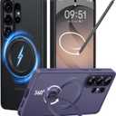 CASEKOO Black 26U Case with 360 Spin Magnetic Stand [Fit for MagSafe] [18FT MIL-STD Protection] Shockproof Invisible Ring Holder Matte s26U Phone Case 6.9''