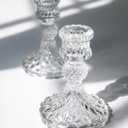 Taper Candle Holders Set of 24, Clear Glass Candlestick Holder Fit 0.8 Inch Candles, 4 Inch Tall Crystal Decorative Candle Stand Centerpiece for Table Wedding Dinning Party