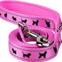EcoBark Dog Leash - Soft & Reflective Comfort Training Leashes with Padded Handle - Strong Durable Heavy Duty - Training and Pulling for Small, Medium or Large Dogs (Pink)