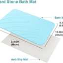 2 Pack Diatomaceous Earth Shower Mat, Stone Bath Mat, Nonslip Super Absorbent Fast-Drying Hard Bath Mat for Bathroom Shower Floor, 23.62 x 15.35 inch, Blue-Green