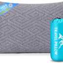 1 MIDDLE ONE Travel Pillow for Sleeping Camping, Memory Foam Small Pillow with Breathable Cover for Backpacking, Airplane, Car (17.5 x 12 Inch)