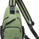 Convertible Sling Bags for Women Men, Lightweight Crossbody Backpack Daypack Fit for 7.9" Tablet for Casual Travel Sport Hiking (Green)