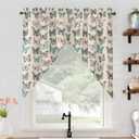 No. 918 Magdalena Crushed Sheer Voile Rod Pocket Kitchen Curtain Swag Pair, 56" x 38", Blue