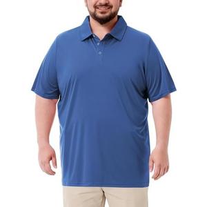 Kecols Big and Tall Men's Polo Shirt UPF 50+ Quick Dry Short Sleeve Collared Golf Shirt for Casual Work-7XL）