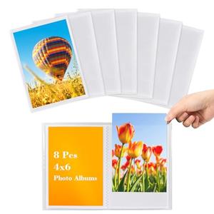 MAQIHAN Photo Albums 4x6 Pictures - Set of 8 Small Photo Album 4x6, Mini Picture Book with Pockets, Customizable Cover for Wedding, Travel, Family Memories, Postcards and Keepsakes
