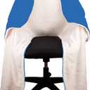 The Original Office Chair Blanket by SnuggleBack; Cozy Comfy Office Desk Chair Wrap Attaches for Hands-Free Warmth. Stay Warm In The Winter or Summer. (Blue Pattern Fleece), Universal