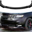 Front Bumper Lip Compatible with Jeep Grand Cherokee SRT 2017-2021/Trackhawk 2018-2021,3PCS Front Splitter Lower Chin Lip Painted Glossy Black Air Dams