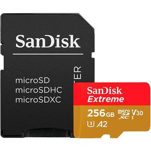 SanDisk 256GB Extreme microSDXC UHS-I Memory Card with Adapter - Up to 160MB/s, C10, U3, V30, 4K, A2, Micro SD - SDSQXA1-256G-GN6MA